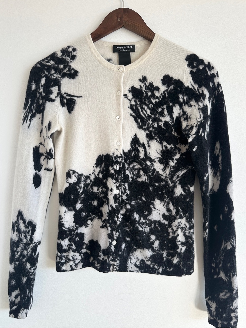 100% Cashmere Floral Cardigan – S/P